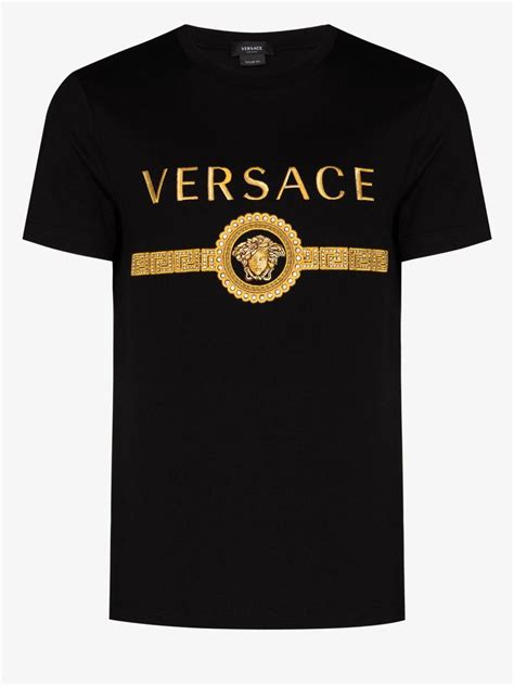 versace shirt small logo|Versace graphic tee.